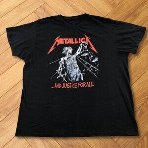 Black Metallica And Justice For All Album Graphic Tee Heavy Metal Shirt